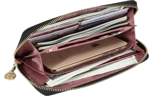 Miniatura 7 de Carteras de cuero para mujer carteras de pulsera de moda bolso de mujer cartera de cuero delgada para tarjetas de crédito para mujer