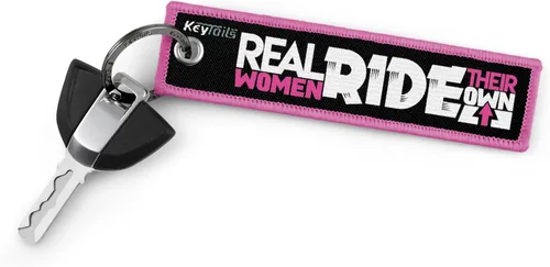 Miniatura 2 de KEYTAILS Llaveros, etiqueta de calidad premium para motocicleta, scooter, ATV, UTV [mujeres reales montan su propia] Rosado