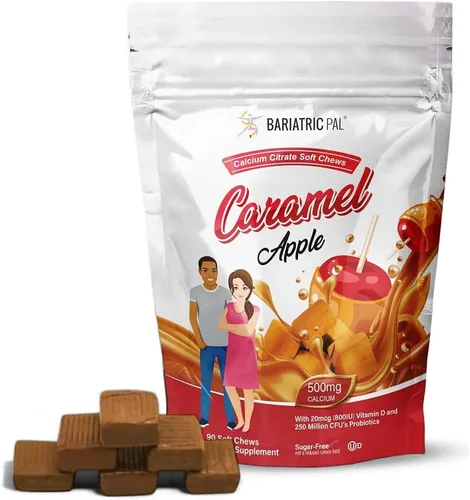 Miniatura 16 de BariatricPal Masticables suaves de citrato de calcio sin azúcar, 500 mg con probióticos (90 unidades) - Fresa Twist