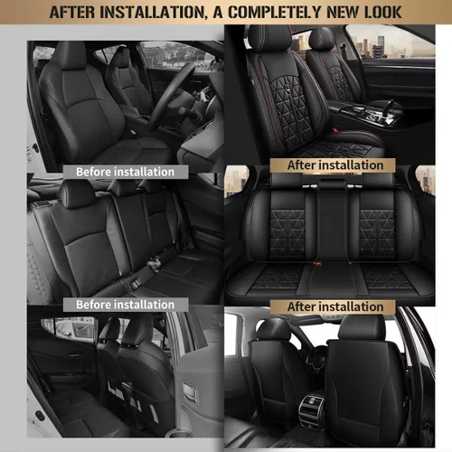 Miniatura 7 de DISUTOGO Juego completo de fundas de asiento de automóvil para Nissan Maxima 2011-2024, de piel sintética, impermeables, funda de asiento Maxima