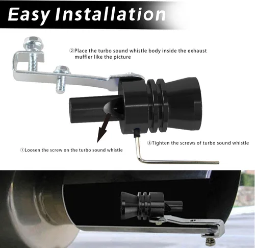 Miniatura 5 de Silenciador universal de tubo de sonido turbo simulador de sonido de tubo de escape potenciador de sonido compatible con camiones, motocicletas