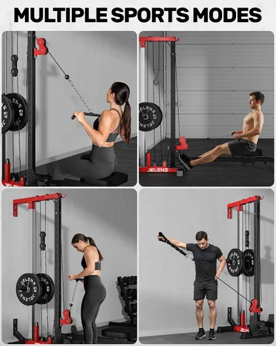 Miniatura 2 de JELENS RC01 - Máquina plegable LAT desplegable con asiento ajustable, estación de cable de montaje en pared con 16 posiciones ajustables, máquina