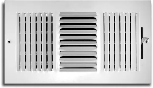 Truaire C103M 10X06 (medidas de apertura de conducto) Suministro de 3 vías Rejilla de pared lateral o techo de 10 x 6 pulgadas, color blanco