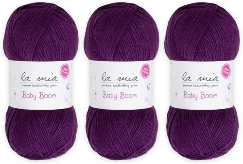 Miniatura 36 de 1 madeja La Mia Baby Boom, hilo acrílico 100% antipilling para tejer y ganchillo para tejer y ganchillo, 3.53 oz (3.5 onzas) / 820.2 ft