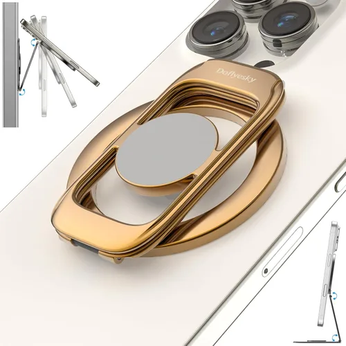 Miniatura 13 de Doflyesky para soporte magnético de teléfono MagSafe [Actualización de imanes de doble bisagra lateral] Compatible con anillo MagSafe para gimnasio