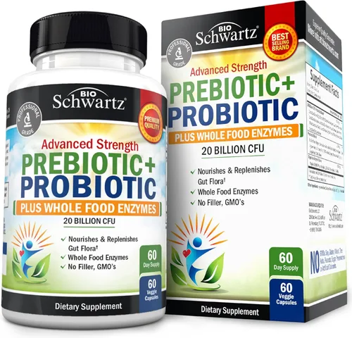 Prebióticos y probióticos avanzados para mujeres y hombres, salud inmunológica, digestiva e intestinal con L. Reuteri, fibra de inulina, enzimas