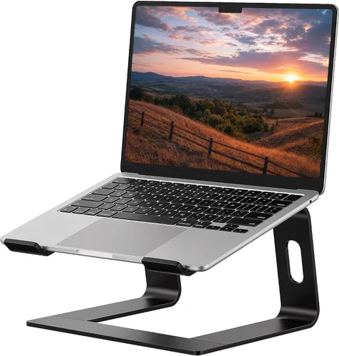 Miniatura 8 de SOUNDANCE Soporte para portátil, elevador de computadora de aluminio, elevador ergonómico para portátiles para escritorio, soporte de metal