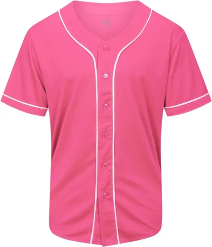 Miniatura 11 de KUAIPAO Camiseta de béisbol en blanco, camisa de manga corta, uniforme deportivo para hombres y mujeres (blanco, negro, rojo, azul, S-3XL)