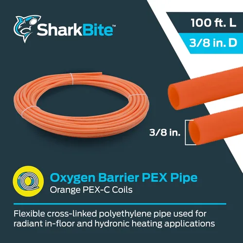 Miniatura 2 de SharkBite Tubo PEX naranja de 3/8 pulgadas x 100 pies, fabricado en los Estados Unidos, tubo de agua flexible de barrera de oxígeno para calefacción