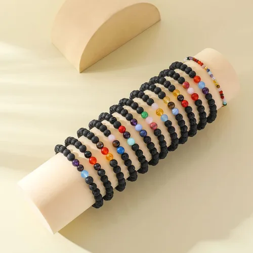 Miniatura 5 de Pulsera de cuentas de cristal espiritual del zodiaco para mujer, joyería de horóscopo, regalo de cumpleaños