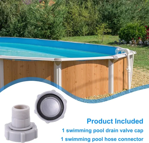 Miniatura 7 de 2 piezas de repuesto para piscina Coleman, tapa de válvula de drenaje y conector de manguera compatible con accesorios de piscina Coleman, piezas