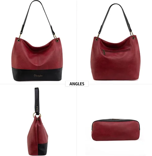 Miniatura 34 de Wrangler Hobo - Bolsas para mujer de cuero vegano con asa superior, bolsos de hombro y bolsos