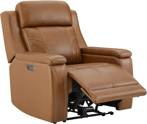 Watson & Whitely Sillón Reclinable Extragrande que se Recuesta Completamente para Personas Grandes y Altas, Sillas Reclinables Eléctricas de Cuero