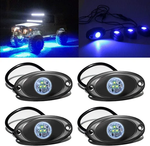 Miniatura 11 de Luz LED de 4 cápsulas para Jeep, ATV, SUV, todoterreno, coche, camión, barco, mapa, luces de carga, bajo la carrocería, luz LED de neón, Blanco