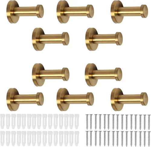 Miniatura 16 de Ganchos para toallas de baño, paquete de 6 ganchos redondos para abrigos, gancho resistente para bata montado en la pared, colgador de ropa Cromo