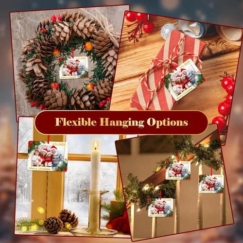 Miniatura 6 de WhatSign Adornos de Navidad para marco de fotos, adornos personalizados para árbol de Navidad, regalo de recuerdo de fotos familiares personalizado