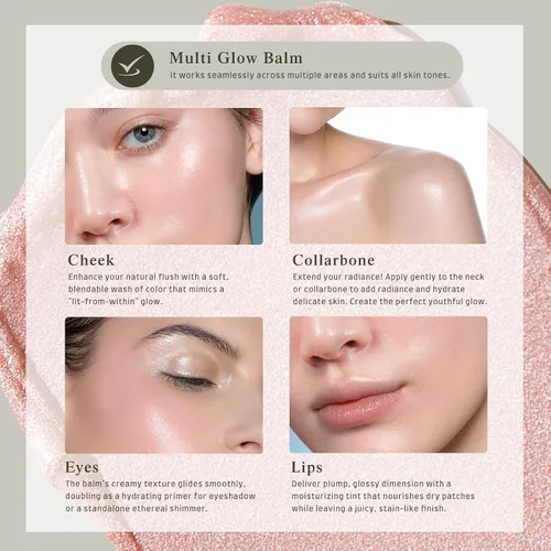 Miniatura 6 de bayfree Bálsamo Multi Glow, Rubor en Crema para Mejillas, Bálsamo de Rubor para Maquillaje Facial, Acabado Radiante, Hidratante, Cremoso, Ligero