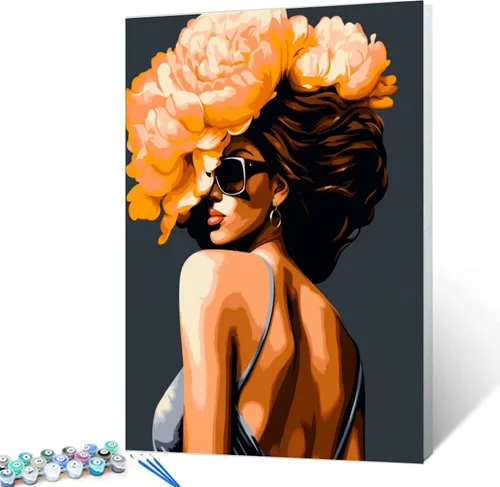 Miniatura 11 de Graffiti - Kit de pintura de retrato por números, 16 x 20 pulgadas, lienzo de pintura al óleo para niños, estudiantes, adultos principiantes