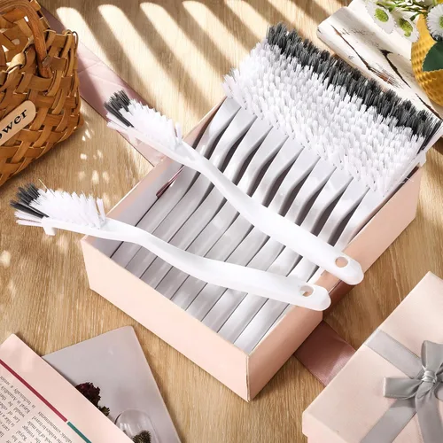 Miniatura 5 de Yinkin 12 piezas de cepillo de limpieza de esquina de borde de baño a granel cepillo de limpieza de esquina de ángulo recto mini para lechada hogar