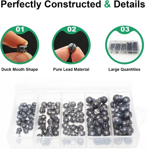 Miniatura 3 de Juego de 100 pesos de pesca, pesas redondas extraíbles de plomo dividido, pesas de huevo de plomo de pesca pequeñas, accesorios de pesca