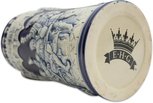 Miniatura 5 de Taza de cerveza azul cobalto de 0.6 litros, taza de cerveza grabada con castillo festivo, regalo de cerveza ideal para hombres, taza de jarra