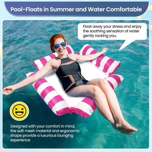 Miniatura 6 de Flotadores de piscina para adultos, flotador de verano, hamaca de agua inflable para adultos