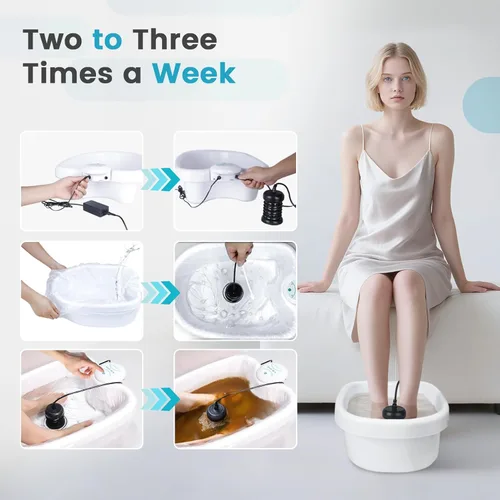 Miniatura 3 de LeCuag Máquina de desintoxicación de baño de pies iónico, máquina portátil de desintoxicación de pies, sistema de baño de limpieza iónica con bolsa