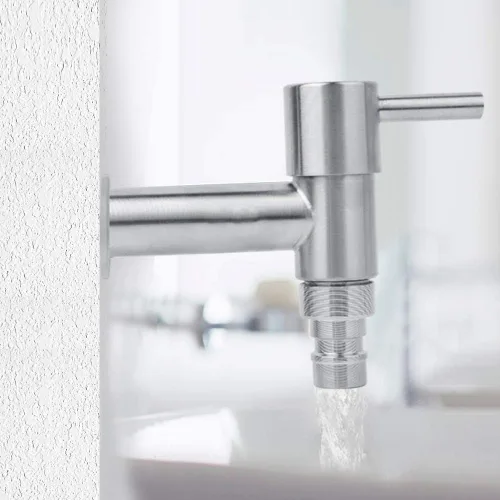 Miniatura 3 de Fdit Grifo para fregadero, lavadora de acero inoxidable de G1/2 pulgadas, grifo de agua montado en la pared, fregona para piscina, grifo frío