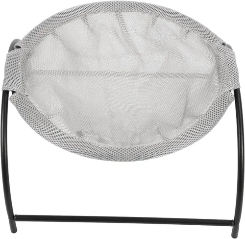 Miniatura 4 de Cat Hammock Bed, Elevated Small Dog Pet Hammock, Stainless Steel Canvas 43x43x24cm - Breathable Comfort, Detachable Design, Indoor Outdoor Use (Grey)
