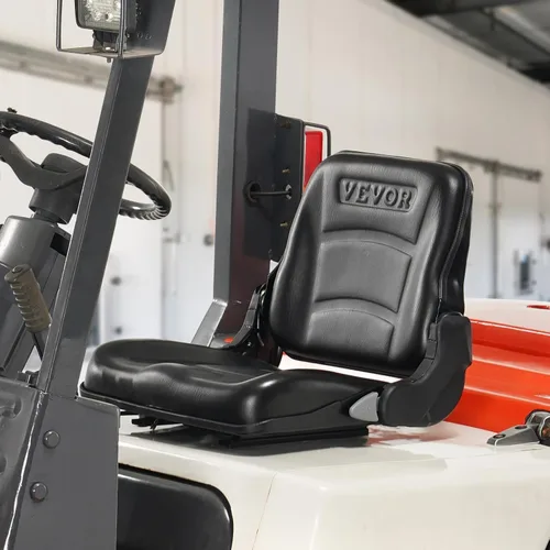 Miniatura 8 de VEVOR Asiento universal de carretilla elevadora, asiento de tractor plegable con respaldo de ángulo ajustable y micro interruptor, 6.3-13.4