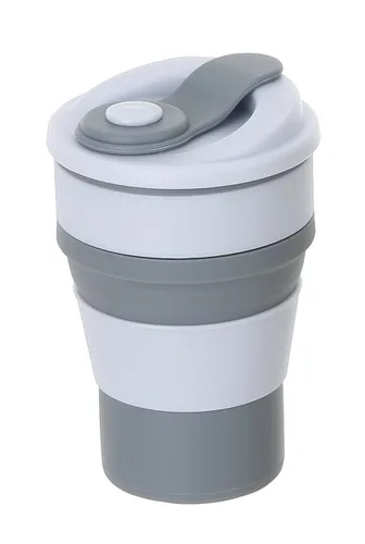 Miniatura 2 de YBM Home Taza de viaje plegable de silicona con tapa - Vaso plegable de silicona irrompible para acampar y viajar, 12161vc-1
