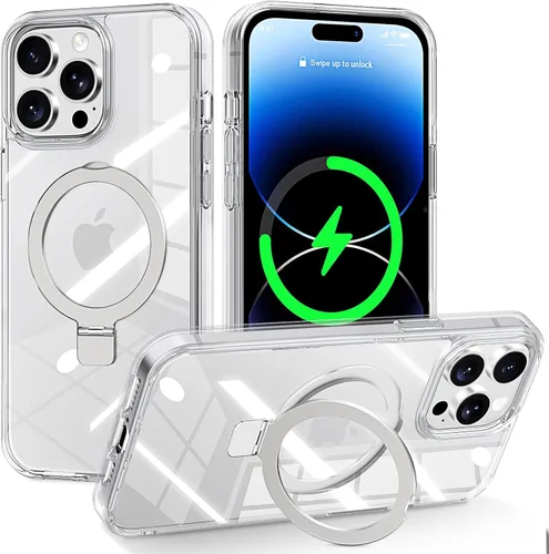 Miniatura 9 de CHAOFEnG Funda magnética compatible con iPhone 11 con soporte, prueba de caídas de grado militar, compatible con imán, anillo translúcido, parte
