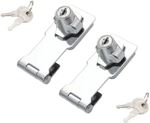 Miniatura 12 de Paquete de 2 cerrojos con llave, perilla giratoria, cerrojo de bloqueo con llave para puertas pequeñas, gabinetes y más, acero inoxidable, cerrojo