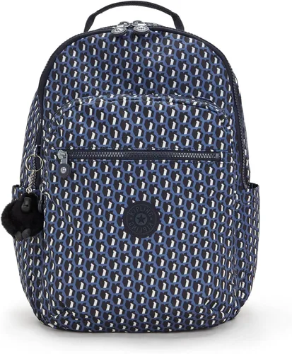 Miniatura 57 de Kipling Seoul - Mochila grande metálica para portátil de 15 pulgadas, Agua (Aqua Flowers)