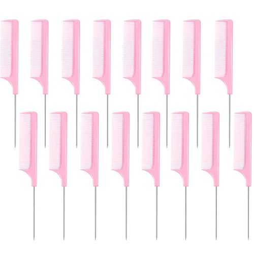 Miniatura 9 de Boao Peine de cola de rata de metal, 16 piezas a granel para separar, trenzar, cabello para mujeres, pasador de acero de lámina de dientes finos