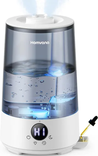 Homvana Humidificadores para dormitorio y hogar, 3.6 L de llenado superior de niebla fría 34 horas de tiempo súper largo, silencioso 23 dB, Gris