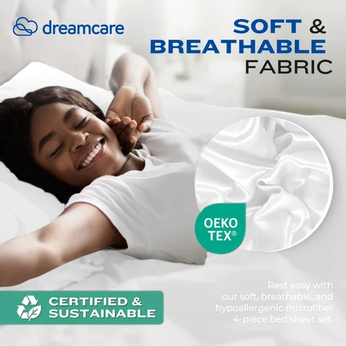 Miniatura 386 de DREAMCARE Juego de sábanas Queen – 6 piezas Sábanas de enfriamiento – hasta 15” Sábanas profundas tamaño Queen – Colección 2500 Supreme – Extra 03