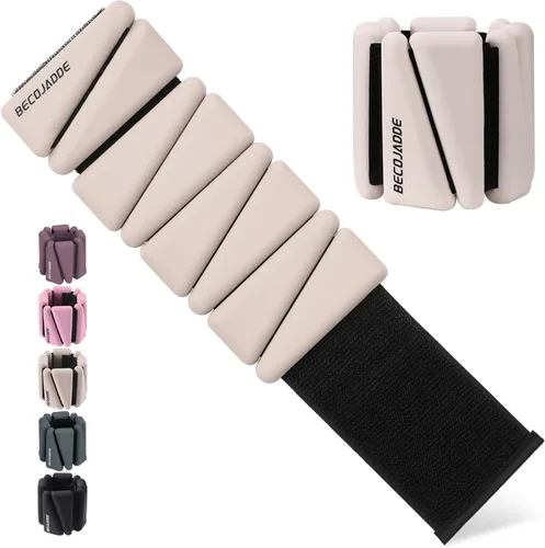 Miniatura 17 de BECOJADDE Juego de pesas de tobillo de 2 (1 libra/2 libras/3 libras cada una) Pesas ajustables de muñeca para mujeres y hombres, pesas portátiles