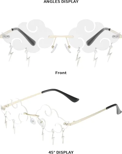 Miniatura 8 de Dollger Gafas de sol sin montura para mujer, retro, coloridas, para Halloween, rave, de los años 90, lindas gafas de sol divertidas para fiesta