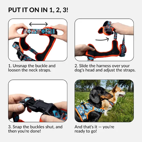 Miniatura 3 de CollarDirect Arnés reflectante sin tirones para perro, con asa y clip frontal, chaleco acolchado suave ajustable para perros pequeños a grandes