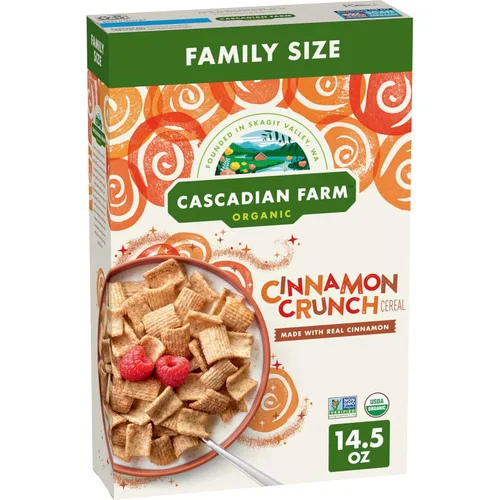 Miniatura 8 de Cascadian Farm Cereal de crujido de canela orgánico, cereal de grano entero, 9.2 oz