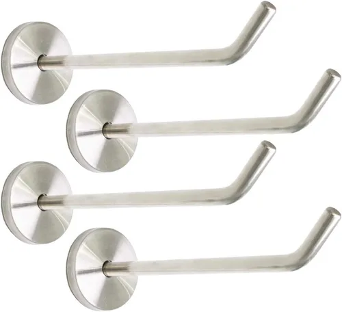 Miniatura 8 de Gancho de montaje en pared de nariz corta de acero inoxidable cepillado, apto para cocina, dormitorio, sala de estar, baño, armarios