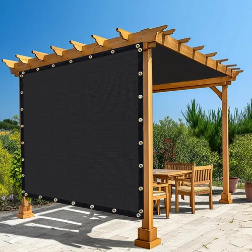 AMAGENIX - Tela de sombra 90% color negro, 4 x 8 pies, con ojales, cubierta de repuesto para pérgola tipo toldo resistente, incluye bridas de cable