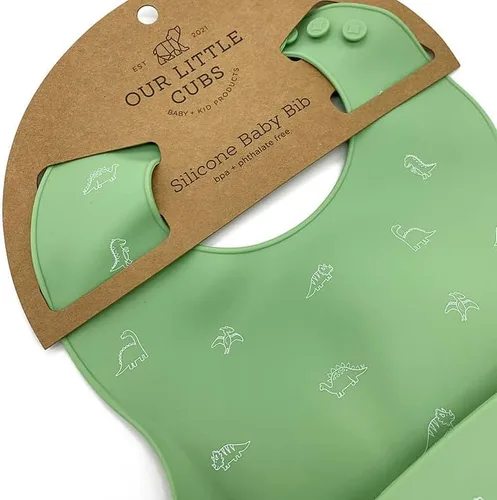Miniatura 6 de Baberos de silicona para bebés, ajuste ajustable, babero impermeable, suministros de alimentación para bebés