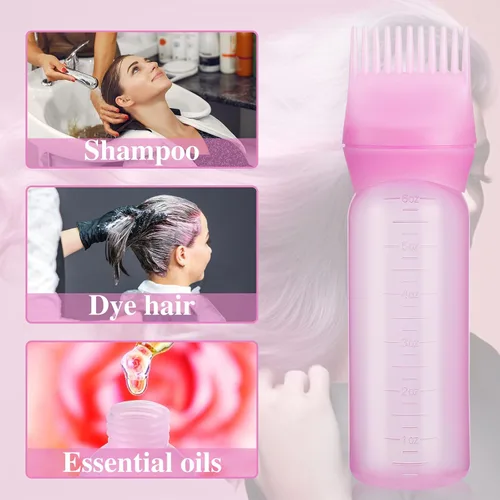 Miniatura 4 de Pimoys Paquete de 2 Botellas Aplicadoras de Peine para Raíces, Aplicador de Aceite de 6 Onzas para Tinte de Cabello, Aplicador de Aceite