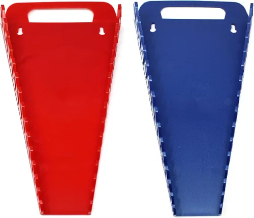 Kit de bandeja organizadora de llaves de agarre de 15 herramientas, 2 soportes portátiles de plástico para bandejas de agarre (kit de 2 piezas, rojo