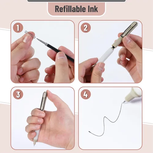 Miniatura 5 de Mr. Pen - Bolígrafos de gel retráctiles, paquete de 6, tinta negra, barriles bohemios, punta fina de 0.020 in, secado rápido, escritura suave