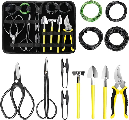 Miniatura 7 de MOSFiATA Kit de alambre para bonsái, 8 unidades, 7 rollos de bobinas de alambre de entrenamiento de bonsái de aluminio con juego de cortadores