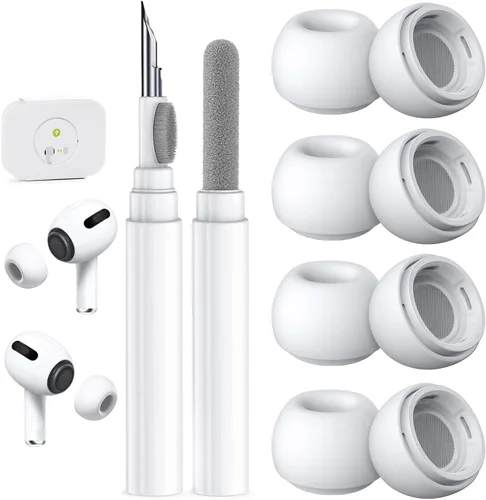 Miniatura 27 de 4 pares de puntas de repuesto para AirPods Pro 2ª/1ª generación con kit limpiador, orificio de reducción de ruido y pantalla protectora contra