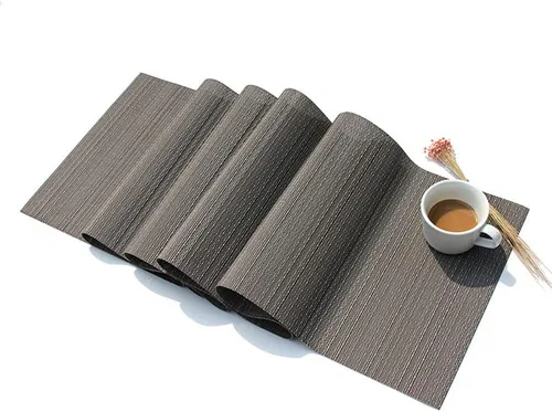Miniatura 3 de Camino de mesa moderno de PVC de vinilo para comedor, mesa de café, cómoda (beige, 12 x 70 pulgadas)